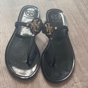 Tory Burch Black and Gold Sandals